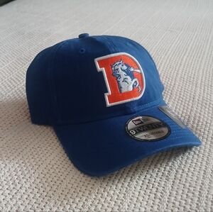 NFL Denver Broncos Blue Cap, Orange "D" Logo - Adjustable Buckle